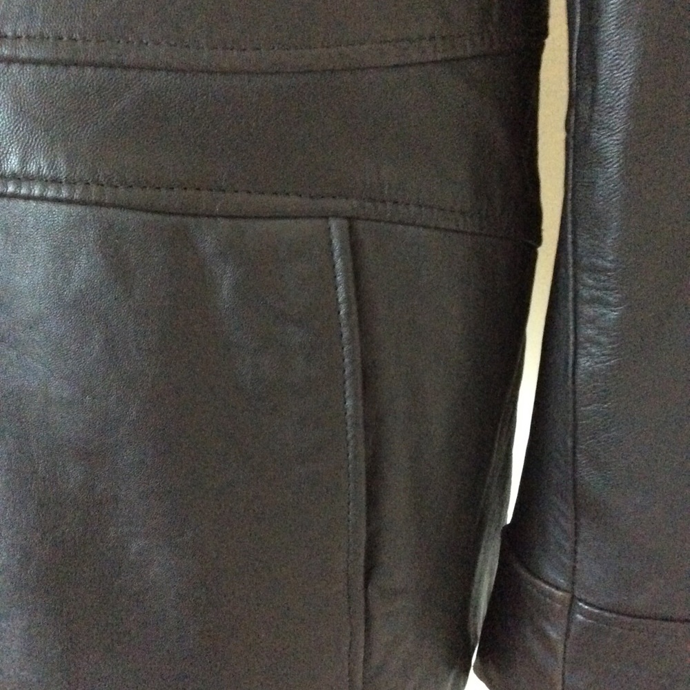 Weatherproof leather jacket brown leather full zipper fitted style jacket coat - Picture 8 of 8